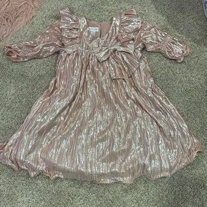 Girls dress size 5T, light metallic pink. Brand: Bonnie Jean